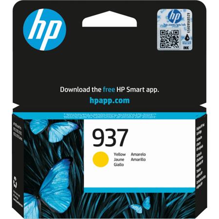 4S6W4NE Atramentová náplň pre tlačiarne OfficeJet Pro 9120e, 9130e, HP 937, žltá, 800 strán