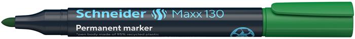 Permanentný popisovač, 1-3 mm, kužeľový hrot, SCHNEIDER "Maxx 130", zelený