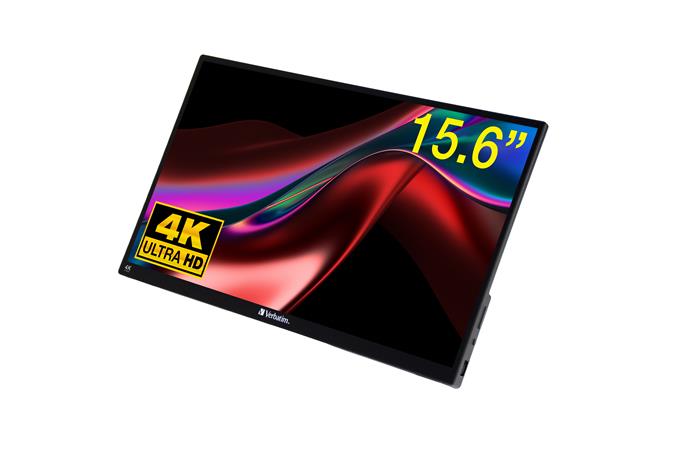 Prenosný monitor, dotykový displej, 4K UHD rozlíšenie, kovové prevedenie, 15,6", VERBATIM "PMT-15-4K"